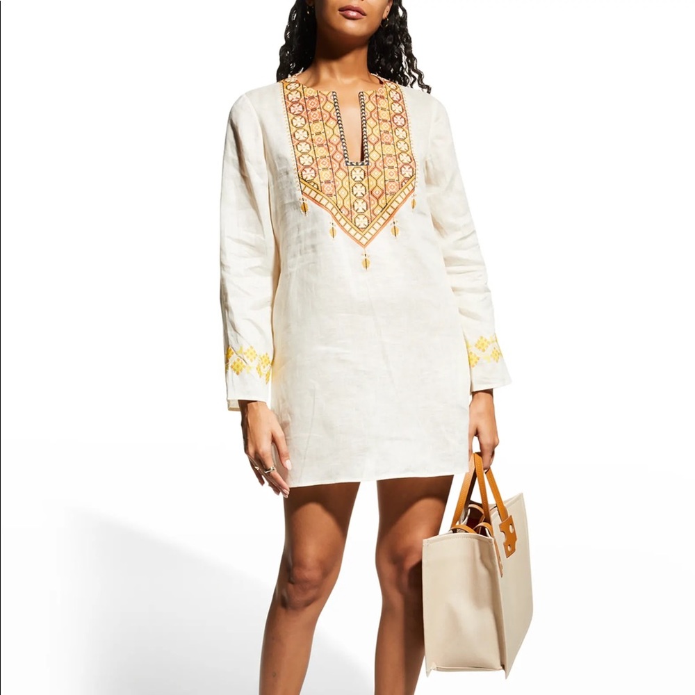Tory Burch Embroidered Linen Tunic NWT